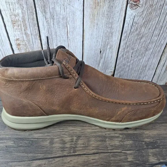 Ariat Spitfire H2O Moc Toe Men's Sz 13 Wide (EE) Leather Boot Reliable Brown